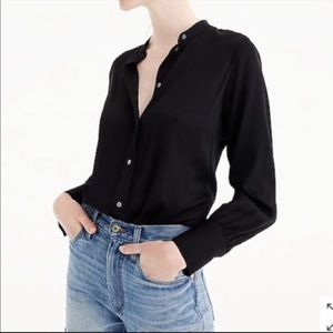 J.Crew Black Silk Button Bodysuit 14